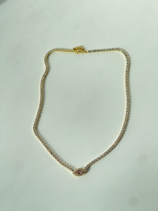 Tennis Chain with Evil Eye